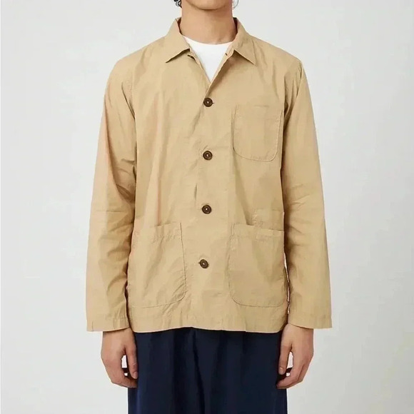 Street Style Universal Works Bakers Chore Nylon Army Green Utility LS jacket S - Picture 8 of 8